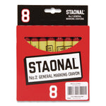 Staonal Marking Crayons, 0.56" x 5", Red, 8/Box