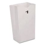 Grocery Paper Bags, 1# Size, 30# Basis Weight, 3.5" x 2.25" x 6.63", White, 500/Bundle