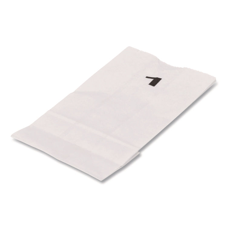 Grocery Paper Bags, 1# Size, 30# Basis Weight, 3.5" x 2.25" x 6.63", White, 500/Bundle