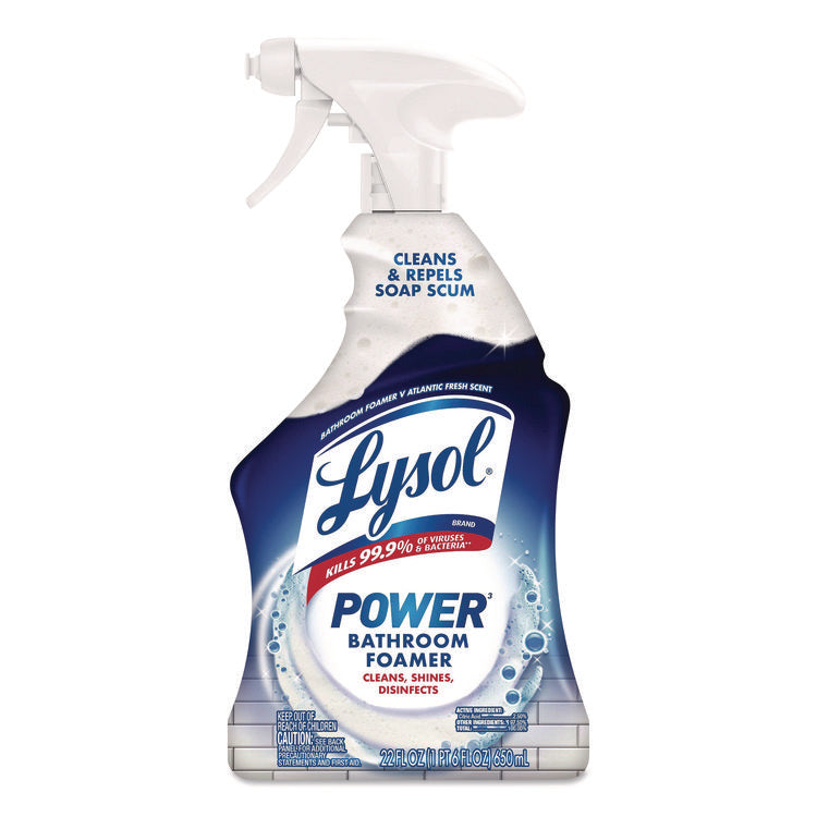 Disinfectant Power Bathroom Foamer, Liquid, Unscented, 22 oz Trigger Spray Bottle, 6/Carton
