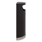 Half Round Metal Trash Can, 9 gal, Steel, Black