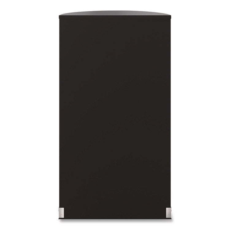 Half Round Metal Trash Can, 9 gal, Steel, Black