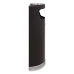 Half Round Metal Trash Can with Ashtray, 9 gal, Steel, Black