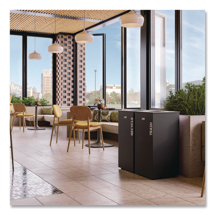 Square Metal Decorative Can, Steel, 24 gal, Black