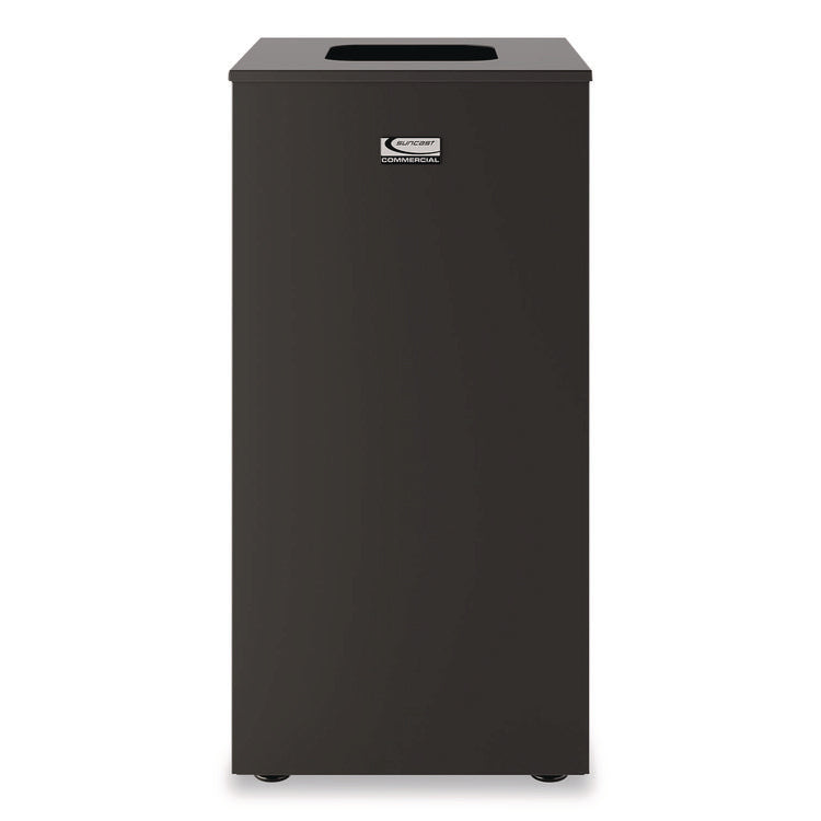 Square Metal Decorative Can, Steel, 24 gal, Black