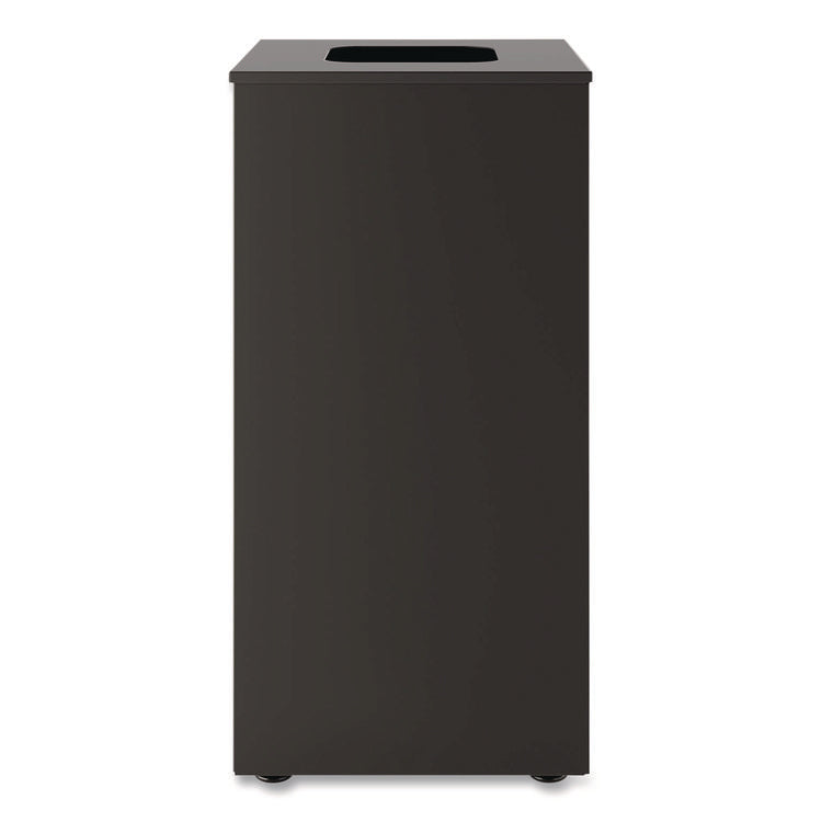 Square Metal Decorative Can, Steel, 24 gal, Black