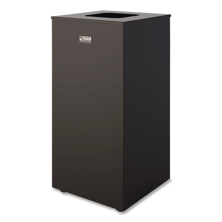 Square Metal Decorative Can, Steel, 24 gal, Black