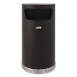 Half Round Metal Trash Can, 9 gal, Steel, Black