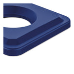 23 Gallon Resin Slim Trash Can Bottle and Can Lid, 11.87 x 20.25 x 1.41, Blue
