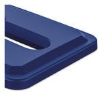23 Gallon Resin Slim Trash Can Paper Recycling Lid, 11.87 x 20.25 x 1.35, Blue