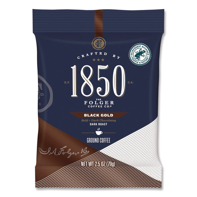 Black Gold Coffee Ground Coffee Fraction Packs, 2.5 oz Pack, 24 Packs/Carton
