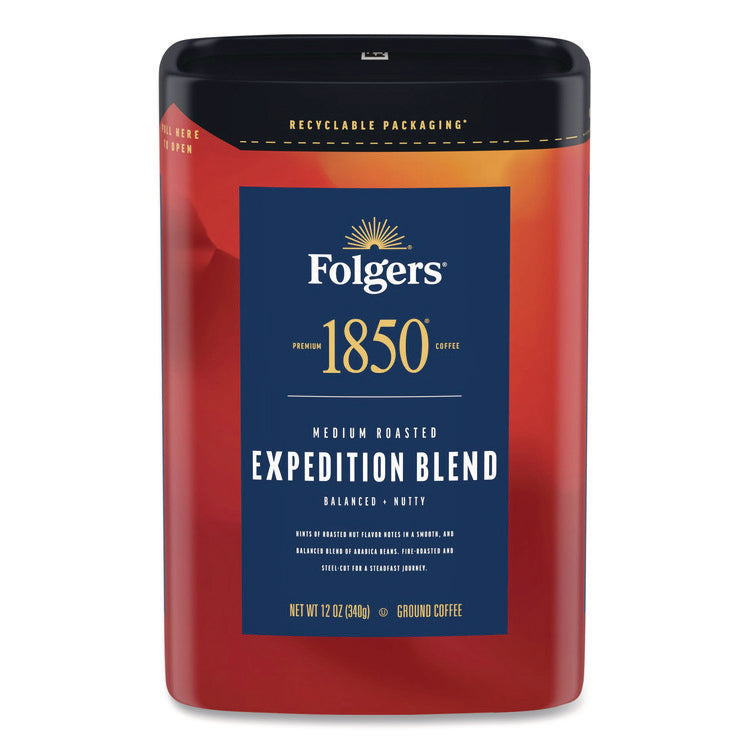Expedition Blend Roast Ground Coffee, 12 oz Canister, 6/Carton