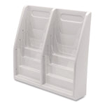 Multi-Tiered Desktop/Wall-Mount Literature Holders, 20.25w x 5d x 19.88h, Gray