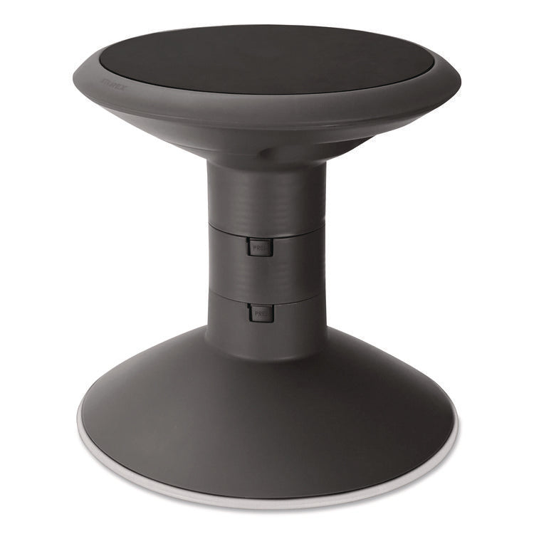 Wiggle Stool, Backless, Supports Up to 250 lbs, 12" to 18" Seat Height, Black Seat, Black Base