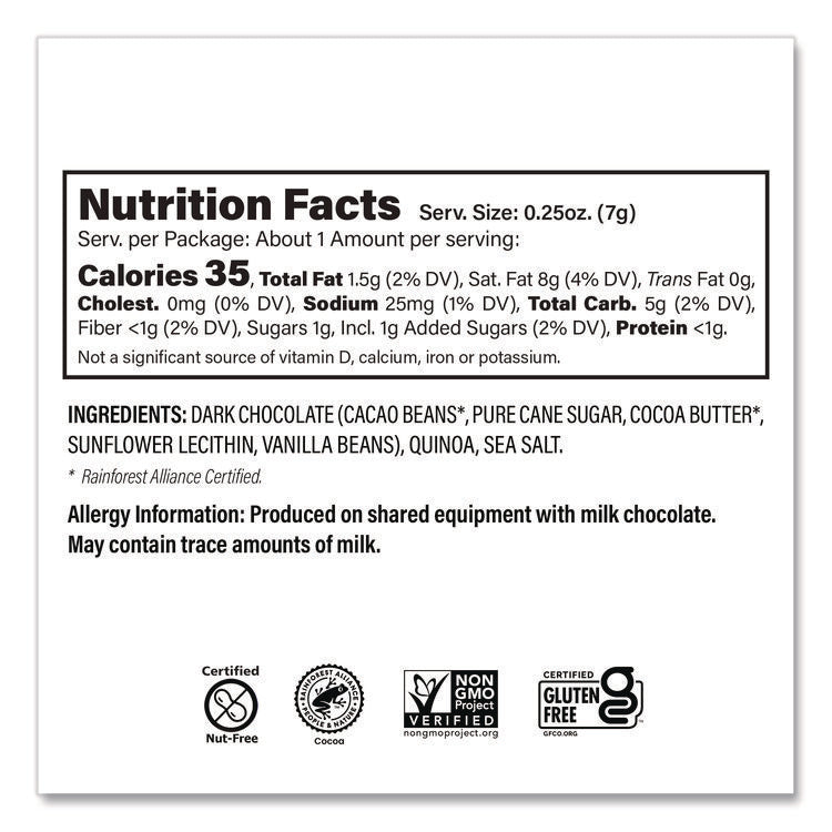 Dark Chocolate and Sea Salt Mini Quinoa Crisps, 0.25 oz Bag, 125/Carton