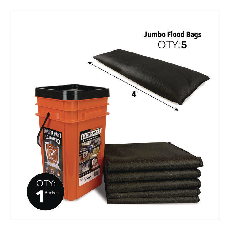 Outdoor Grab and Go Bucket Kit, (1) Bucket, (5) Jumbo Flood Bags
