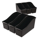 Large Book Bin, 2 gal, 5.3" x 14.3" x 7", Black, 6/Pack