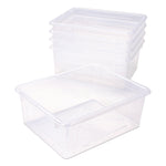 Storage Tray, Deep, 2 gal, 10.65" x 10.65" x 5.2", Clear, 5/Pack