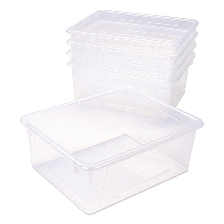 Storage Tray, Deep, 2 gal, 10.65" x 10.65" x 5.2", Clear, 5/Pack