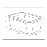 Cubby Bin, 1.8 gal, 7.8" x 12.09" x 5.18", Clear, 5/Pack