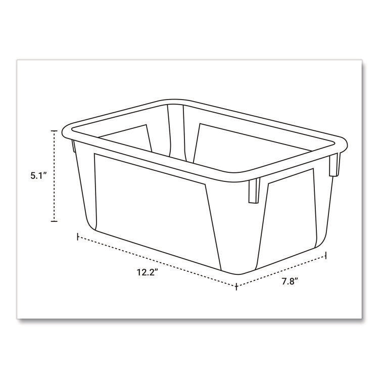 Cubby Bin, 1.8 gal, 7.8" x 12.09" x 5.18", Clear, 5/Pack