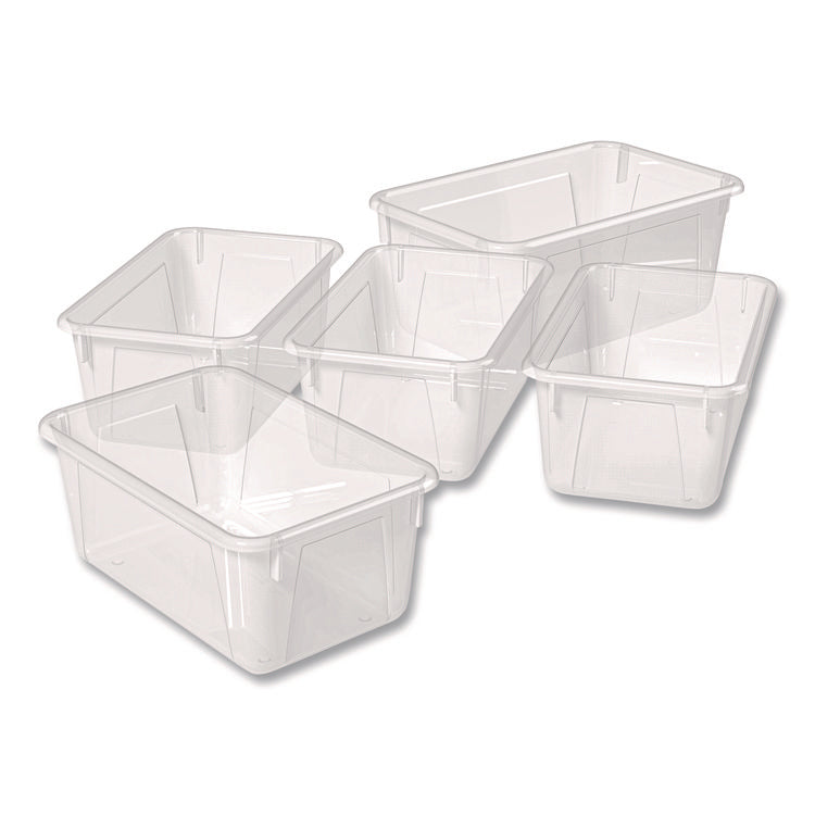 Cubby Bin, 1.8 gal, 7.8" x 12.09" x 5.18", Translucent, 5/Pack