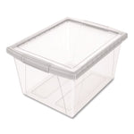 Storage Bins, with Snap-On Lid, 4 gal, 11.25 x 13.53 x 7.87, Translucent, 6/Pack