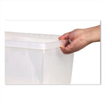 Storage Bins, with Snap-On Lid, 4 gal, 11.25 x 13.53 x 7.87, Translucent, 6/Pack
