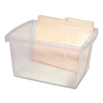 Storage Bins, with Snap-On Lid, 4 gal, 11.25 x 13.53 x 7.87, Translucent, 6/Pack