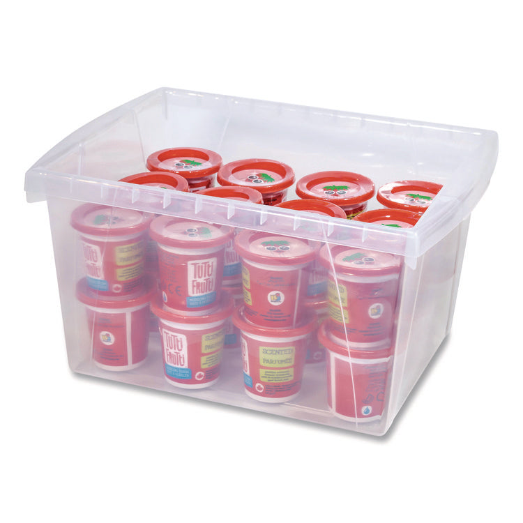 Storage Bins, with Snap-On Lid, 4 gal, 11.25 x 13.53 x 7.87, Translucent, 6/Pack