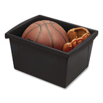 Storage Bin with Lid, 4 gal, 11.25" x 11.25" x 7.87", Black, 6/Pack