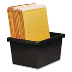Storage Bin with Lid, 4 gal, 11.25" x 11.25" x 7.87", Black, 6/Pack