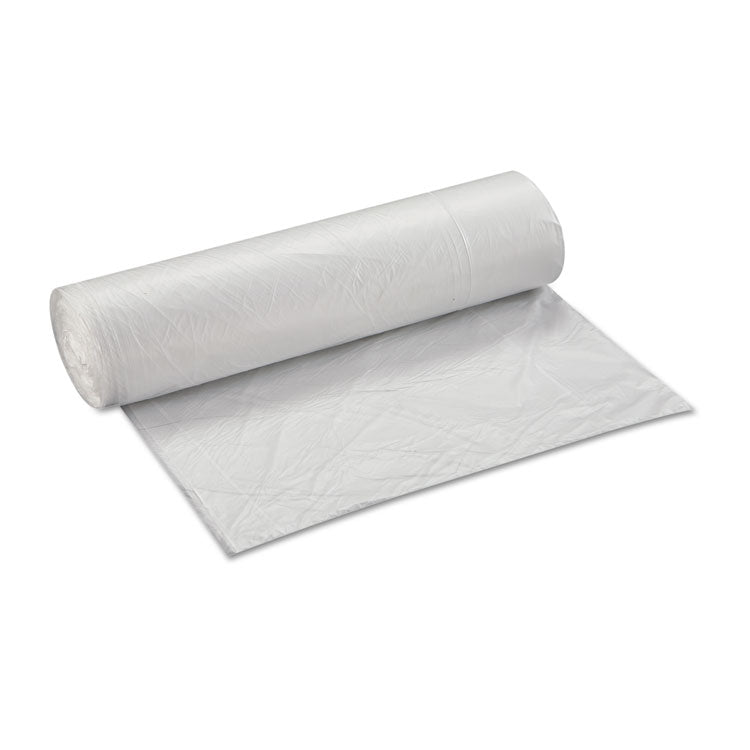 High-Density Commercial Can Liner Value Pack, 45 gal, 12 mic, 40" x 46", Clear, Interleaved Roll, 25 Bags/Roll, 10 Rolls/CT