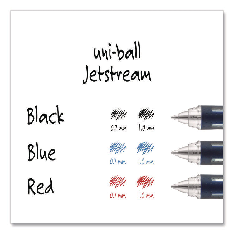 Jetstream Hybrid Gel Pen, Stick, Fine 0.7 mm, Black Ink, Black/Silver Barrel
