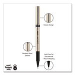 Deluxe Rollerball Pen, Stick, Fine 0.7 mm, Black Ink, Champagne/Black Barrel, Dozen
