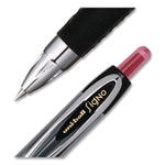 Signo 207 Gel Pen, Retractable, Fine 0.5 mm, Red Ink, Smoke/Black/Red Barrel, Dozen