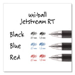 Jetstream Hybrid Gel Pen, Retractable, Fine 0.7 mm, Blue Ink, Blue/Silver Barrel