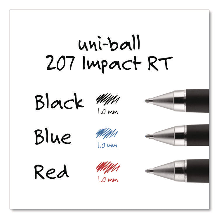 207 Impact RT Gel Retractable Pen Refills, Bold 1 mm Conical Tip, Blue Ink, 2/Pack