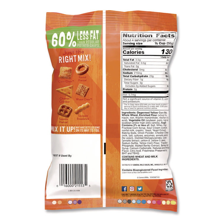 Snacks, Cheddar, 4.5 oz Bag, 8/Carton