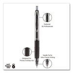 Signo 207 Needle Point Gel Pen, Retractable, Medium 0.7 mm, Black Ink, Clear/Black Barrel, Dozen