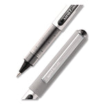 VISION Rollerball Pen, Stick, Fine 0.7 mm, Black Ink, Silver/Black/Clear Barrel, 36/Pack