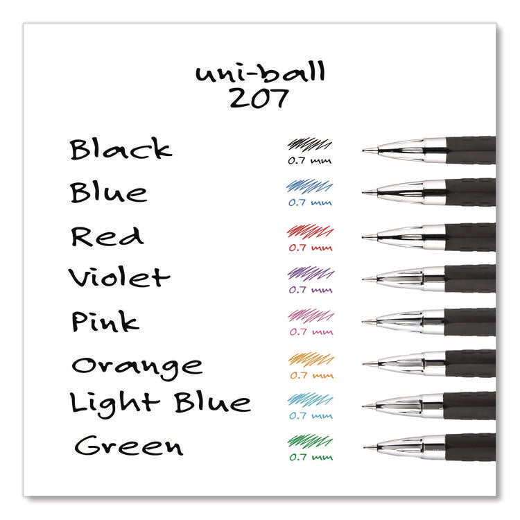 Signo 207 Gel Pen, Retractable, Medium 0.7 Mm, Red Ink, Smoke/black/red Barrel, Dozen