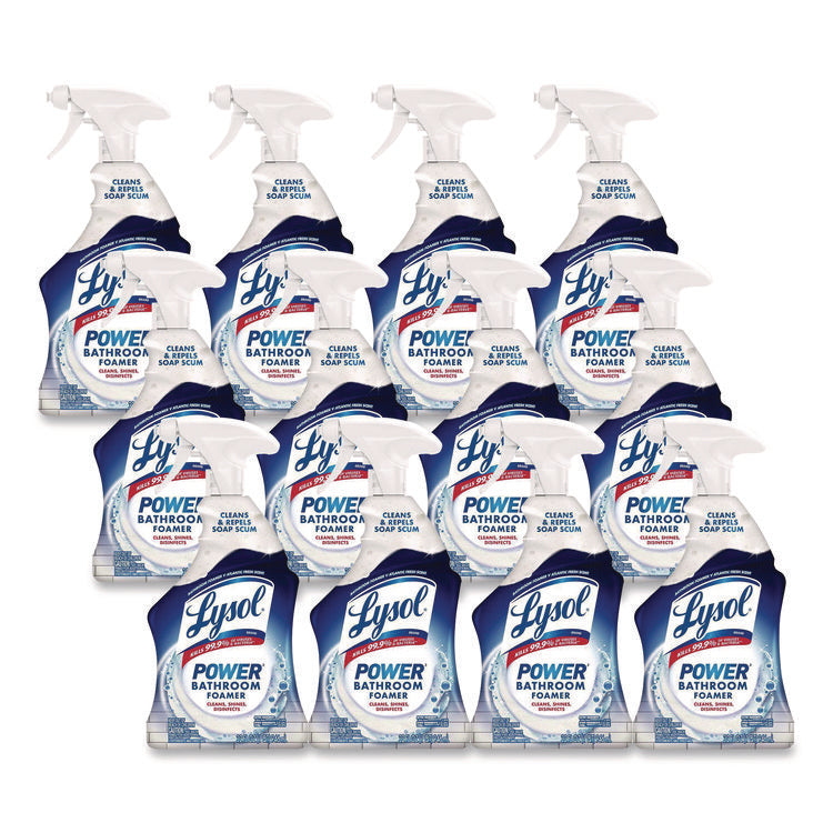 Disinfectant Power Bathroom Foamer, Liquid, Atlantic Fresh Scent, 32 oz Spray Bottle, 12/Carton