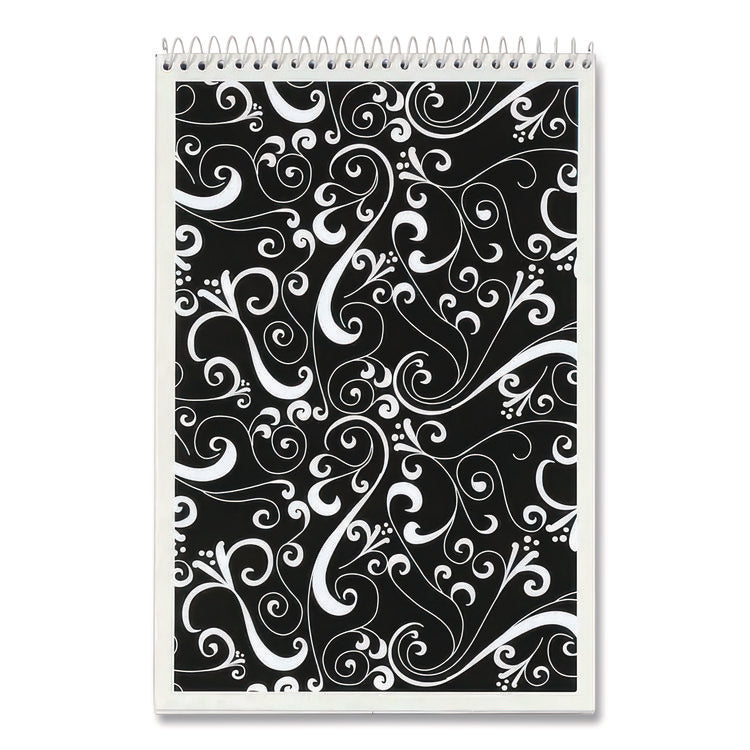 Fashion Steno Pad, Gregg Rule, Assorted Abstract Floral Headband Designs, 80 White 6 X 9 Sheets, 6/pack