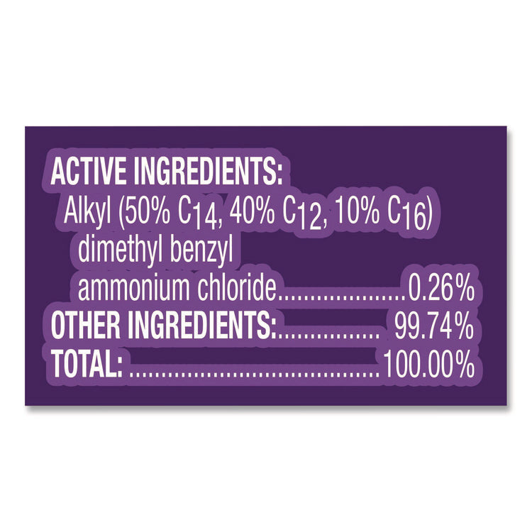 Disinfecting Wipes, 1-Ply, 7 x 7.25, Lavender and Cotton Blossom, White, 80 Wipes/Canister