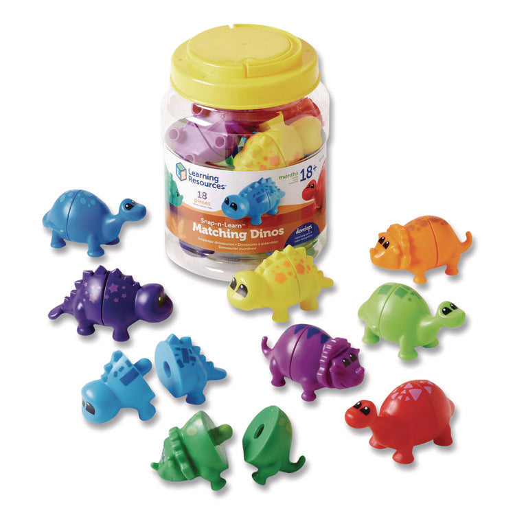 Snap-n-Learn Matching Dinos, Pre-K, 18 Pieces