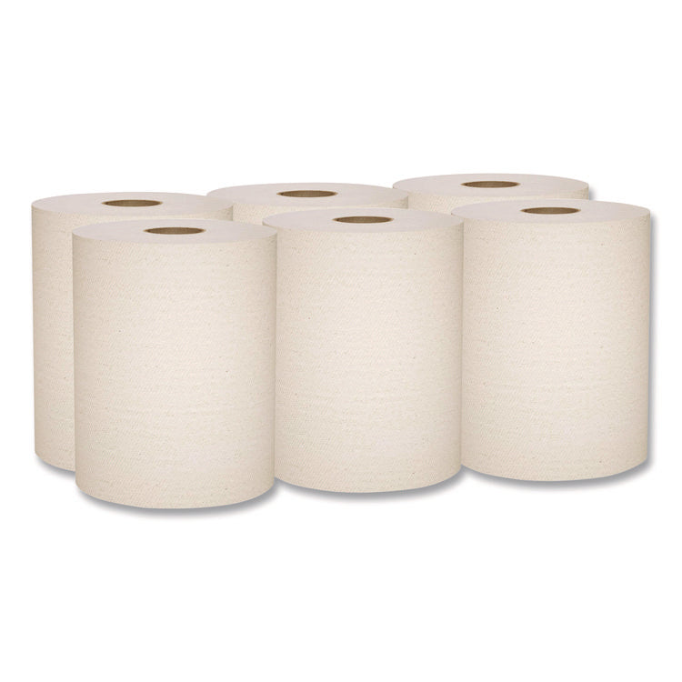 Essential 100% Recycled Fiber Hard Roll Towel, 1-Ply, 8" x 800', 1.5" Core, Brown, 6 Rolls/Carton