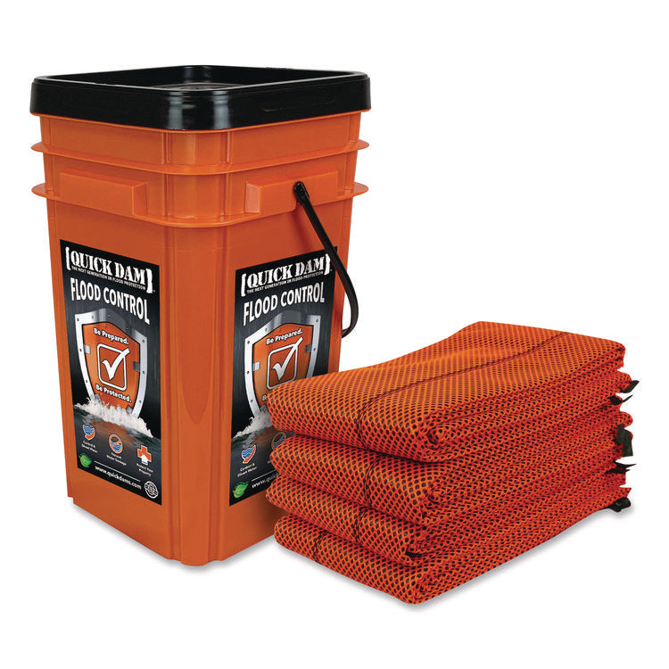 Outdoor Grab and Go Bucket Kit, (4) Hi-Vis 10 ft Flood Barriers