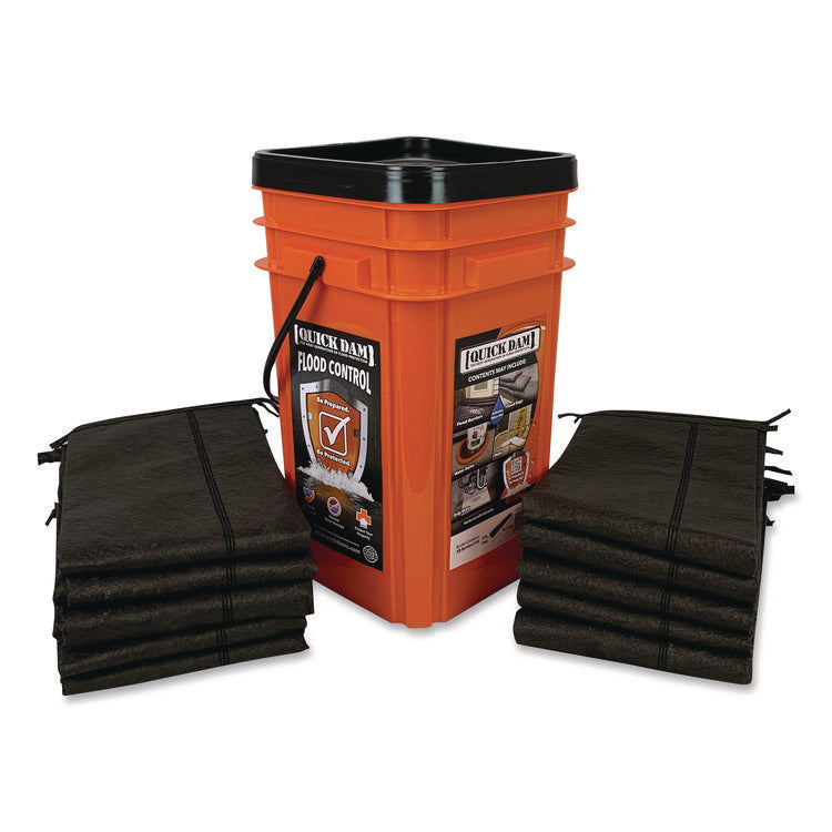Outdoor Grab and Go Bucket Kit, (1) Bucket, (10) 5 ft Flood Barriers