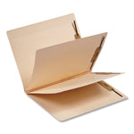 Heavy-Duty End Tab Classification Folders, 3" Expansion, 2 Dividers, 6 Fasteners, Letter Size, Manila, 75/Box
